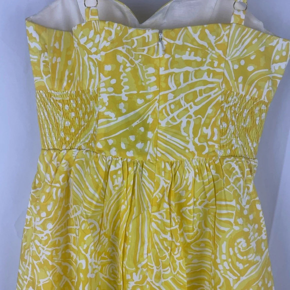 NWT Lilly Pulitzer Christine Dress Size 0 Yellow White Sunglow Fit &Flare Mini - Picture 13 of 15